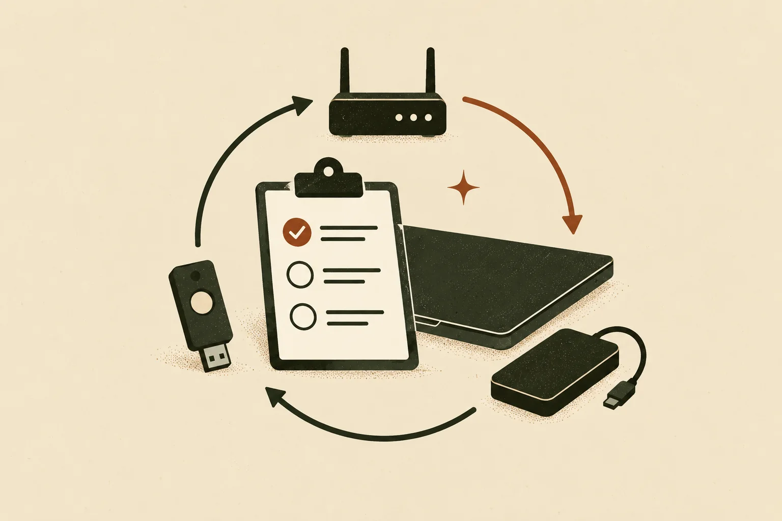 Editorial maintenance cycle for keeping remote-work devices, backups, accounts, and connectivity reliable